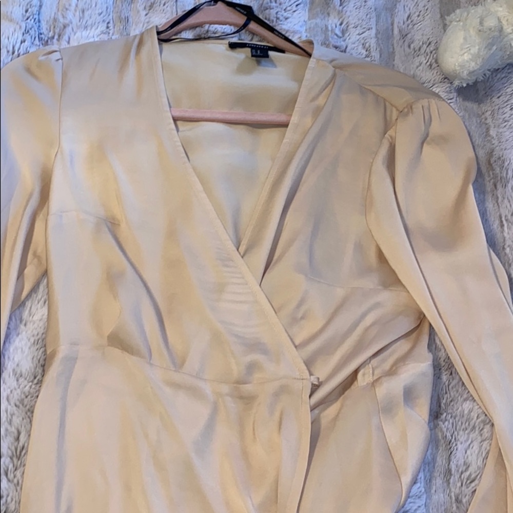 F21 SILK WRAP BLOUSE